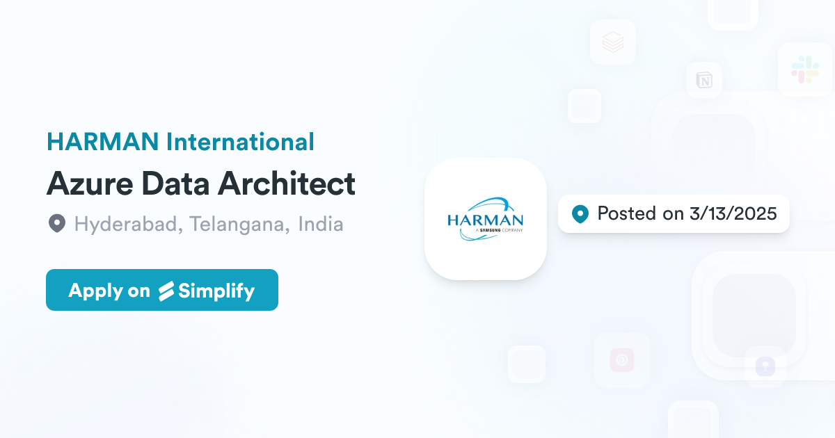 Azure Data Architect HARMAN International Simplify Jobs